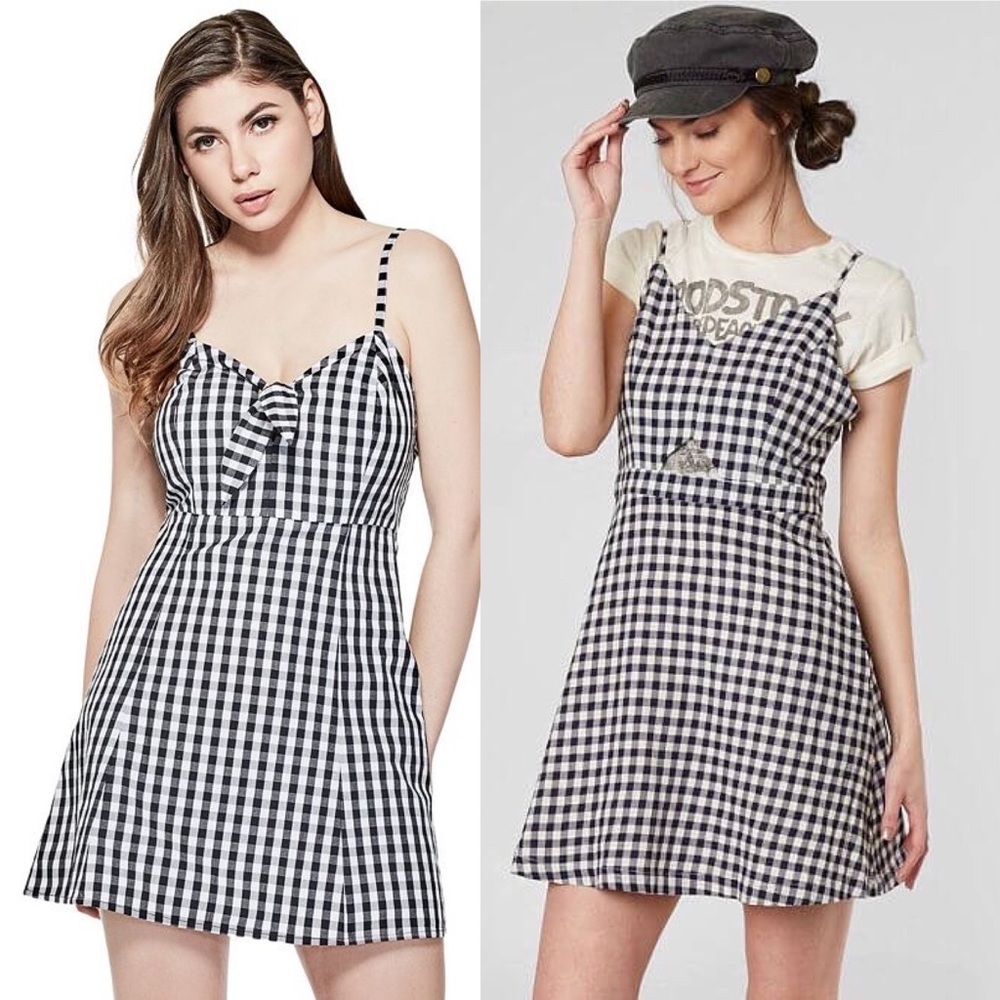 Guess Gingham Tie Front Dress